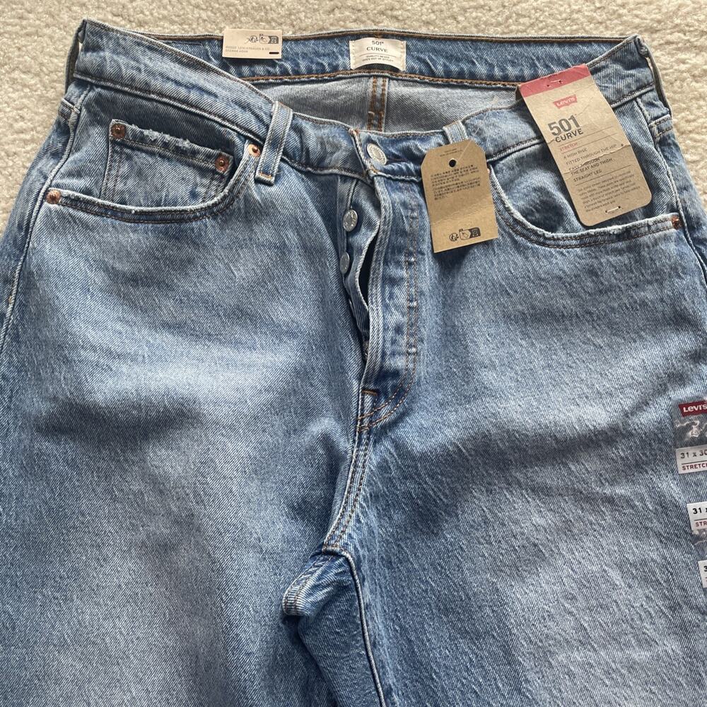 Levi's 501 Curvy Light Blue Wide Leg Jeans